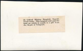 cca 1920-1930 Dél-India, Gifford Mission Hospital, hátoldalon feliratozott fotó, 8×13 cm