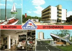 Balaton - 14 db modern városképes lap / 14 modern town-view postcards
