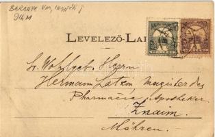 1901 Bakóca, látkép templommal, Majláth kastély. Art Nouveau