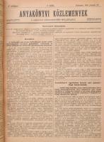 1898 Anyakönyvi közlemények. A "Magyar Közigazgatás" melléklete. IV. évf. 1-52. sz. Korabe...