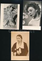 Fiatal hölgyek portréi, 5 db fotó különböző időszakokból, 9×14 és 12×9 cm
