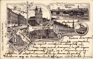 1904 Kalocsa, Törvényszék, templom, érseki palota, Csillagvizsgáló, zárda. Kiadja a Hirnök. Art Nouveau, floral (EK)