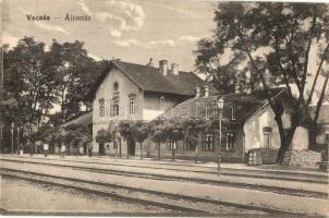 1921 Vecsés, Vasútállomás. Kiadja Minár Gyula állomási tőzsdéje (EB)