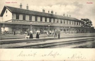 1905 Aszód, Vasútállomás, vasutasok
