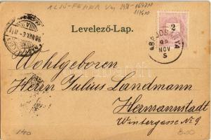 1898 Abrudbánya, Abrud; Ferenc József laktanya, Detonáta hegy, A három magyar templom, városháza / m...