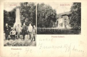 1904 Füzesabony, 1848-as honvéd sír, emlékmű, érseki kastély Pusztaszikszón. Kiadja Özv. Molnár Ödönné (EK)