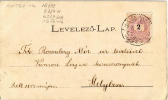 1899 Nyitra, Nitra; Milleniumi emlék a Zobor hegyen. Marton és Kálmán kiadása / monument on Zobor. A...