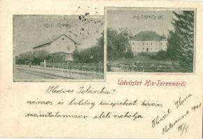 1901 Kisterenye, Kis-Terenne (Bátonyterenye); Vasútállomás, Báró Solymossy lak, kastély (EK)