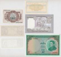 Vegyes 6db-os külföldi bankjegy tétel közte, többek között spanyol, hongkongi és laoszi bankjegy T:I...
