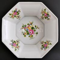 Lichte talpas kínáló, kézzel festett, jelzett, apró kopásokkal, d: 20 cm