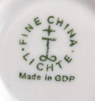 Lichte talpas kínáló, kézzel festett, jelzett, apró kopásokkal, d: 20 cm