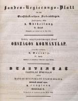 1854 Erdély Nagyfejedelemséget Illető Országos Kormánylap. Landes Regierungs-Blatt für das Grossfürs...