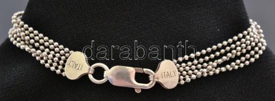Ezüst (Ag.) karkötő, jelzett, h: 19,5 cm, nettó 8,9 g