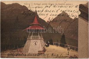 1912 Tátra, Magas Tátra, Vysoké Tatry; Szilágyi emléktorony és a Szalóki csúcs / Slavkovsky stít / memorial lookout tower, mountain peak