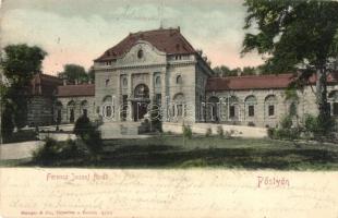 1903 Pöstyén, Pistyan, Piestany; Ferenc József fürdő / bathing house, spa hall + Zsolna-Pozsony 47. sz.