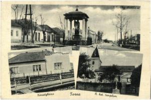 Torna, Turna nad Bodvou, Turnau; Községháza, Horthy Miklós út, Római katolikus templom. Kiadja Özv. Glanc Lipótné / town hall, street view, Catholic church