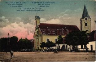 Magyardiószeg, Diószeg, Velky Diosek; Római katolikus templom, Fő utca. Karsay József kiadása / church, main street