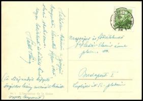 Hültl Hümér (1868-1940) sebészorvos saját kézzel írt képeslapja