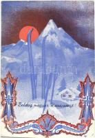 Boldog Magyar Karácsonyt! / Hungarian irredenta propaganda, Christmas art postcard s: Bozó (EK)