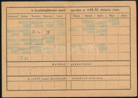 1941 Bp., Budapest Székesfőváros IV. Ker. M. Kir. Katonai Parancsnoksága által kiállított levente ig...