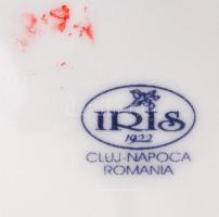 Iris porcelán süteményes készlet. Matricás, jelzett, hibátlan