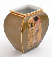 Goebel Klimt kis váza, matricás, jelzett, hibátlan, m:10,5 cm