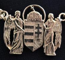 Arany(Au) 14K angyalos címeres nyaklánc, jelzett, h: 43 cm, nettó: 21,1 g