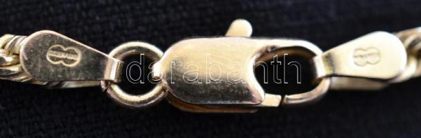 Arany(Au) 14K angyalos címeres nyaklánc, jelzett, h: 43 cm, nettó: 21,1 g