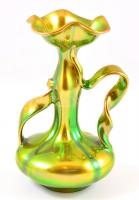 Zsolnay eozin mázas váza, jelzett, kopásnyomokkal, m: 21 cm