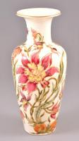 Zsolnay virágmintás váza, kézzel festett, jelzett, hibátlan, m: 26,5 cm