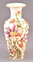 Zsolnay virágmintás váza, kézzel festett, jelzett, hibátlan, m: 26,5 cm