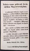1854 Nehéz-vasas pótlovak bevásárlása Magyarországban, Cs. K. 3. Hadsereg Parancsnokság hirdetménye lóvásárlásról, 34x20 cm
