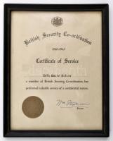 1945 Brit titkosszolgálat szolgálati emléklapja  William Samuel Stephenson fedőnevén ,,Rettenthetetl...