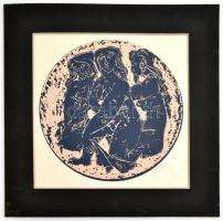 Amerigo Tot(1909-1984): Aktok. Linó, papír. Jelzett. 31x31 cm Paszpartuban