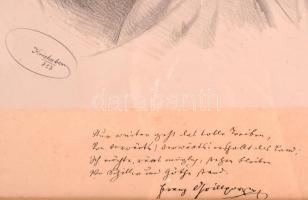 Franz Grillpurzer (1791-1872) kőnyomatos portréja. Aláírással. Joseph Kriehuber litográfiája. Kissé ...