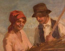 Nagy Vilmos (1874-1953):: Aratók. Olaj, vászon. jelzett. 80x60 cm