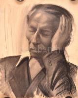 Szegedi Molnár Géza (1906-1970): Portré.Ceruza, papír. Jelzett. 48x40 cm