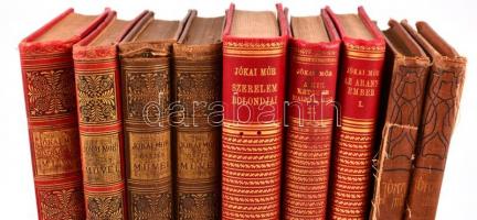 13 db Jókai Mór kötet. Különféle kiadásokból, különféle kötésváltozatokkal
