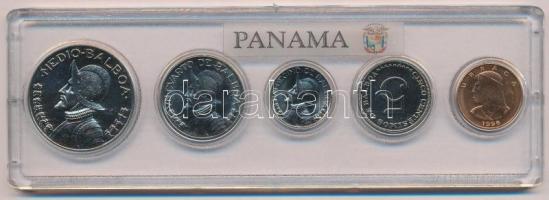 Panama 1976. 1c - 1/2B (5xklf) forgalmi sor műanyag tokban T:1 Panama 1976. 1 Cent - 1/2 Balboa (5xdiff) coin set in plastic case C:UNC
