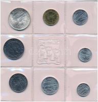 San Marino 1974. 1L-500L (8xklf) forgalmi szett, közte 500L Ag, karton dísztokban T:1  San Marino 1974. 1 Lira-500 Lire (8xdiff) coin set, including 500 Lire Ag, in cardboard case C:UNC
