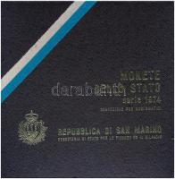 San Marino 1974. 1L-500L (8xklf) forgalmi szett, közte 500L Ag, karton dísztokban T:1 
San Marino 1...