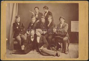 1879 Nagyszebeni diákok feliratozott fotója. / Hermannstadt students 16x11 cm