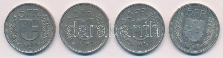 Svájc 1968-1996. 5Fr Cu-Ni (4xklf) T:2
Switzerland 1968-1996. 5 Francs Cu-Ni (4xdiff) C:XF
Krause ...