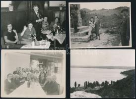 cca 1910 8 db régi társasági fotó 9x12 cm