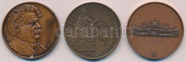 3db-os vegyes Br emlékérem tétel, közte  Rajki László (1939-) 1989. "Móricz Zsigmond Kör Szente...