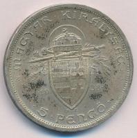 1938. 5P Ag "Szent István" T:1-,2 patina, kis ph.
Adamo P8.1