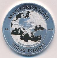 2018. 10.000Ft Ag "Az I. világháború befejezésének 100. évfordulója" tanúsítvánnyal T:PP