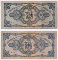 1945. 500P (2x) egyiknél magyar "N" betű orosz "P" helyett T:III