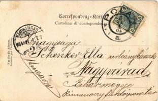 1904 SMS Zenta az Osztrák-Magyar Haditengerészet Zenta-osztályú védett cirkálója. M. Clapis 1632. / ...