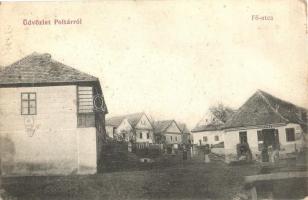 Poltár, Fő utca, Krausz Péter üzlete, M. kir. Posta hivatal / main street, shops, post office (fl)